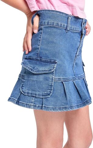 YMI Girls Cargo Pleated Denim Mini Skirt in Saudi Arabia