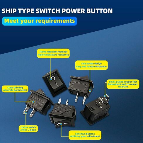 15Pcs KCD3-101 250V/15A, 125V/20A Red Light Illuminated LED On/Off SPST 3 Pin 2 Position Mini Boat Rocker Switch in Saudi Arabia
