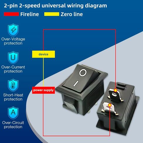 15Pcs KCD3-101 250V/15A, 125V/20A Red Light Illuminated LED On/Off SPST 3 Pin 2 Position Mini Boat Rocker Switch in Saudi Arabia