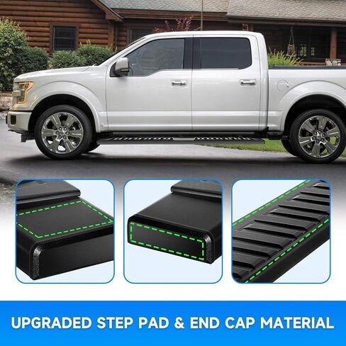 ELH Running Boards Fit for 2009-2014 F150 Super Crew Cab 2009 2010 2011 2012 2013 2014 F150 Super Crew Cab 6 Brackets Stainless Steel (Black) in Saudi Arabia