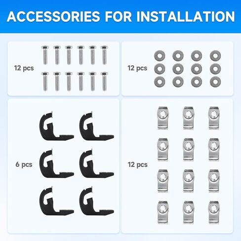 ELH Running Boards Fit for 2009-2014 F150 Super Crew Cab 2009 2010 2011 2012 2013 2014 F150 Super Crew Cab 6 Brackets Stainless Steel (Black) in Saudi Arabia