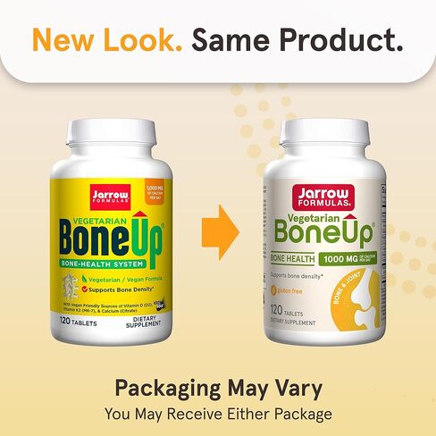 Jarrow Formulas BoneUp، 1000 مجم من الكالسيوم يوميًا، وفيتامين د3، والبورون والمعادن النزرة لصحة العظام ودعم المفاصل، 120 قرصًا نباتيًا in Kuwait