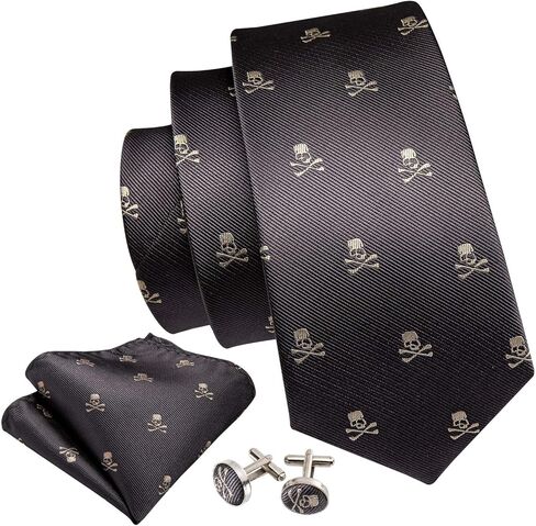 Barry.Wang Fun Animal Ties for Men Designer Handkerchief Cufflink WOVEN Casual Necktie Set Festival in Kuwait