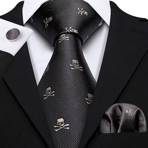 Barry.Wang Fun Animal Ties for Men Designer Handkerchief Cufflink WOVEN Casual Necktie Set Festival in Kuwait