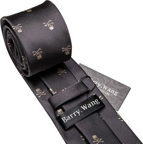 Barry.Wang Fun Animal Ties for Men Designer Handkerchief Cufflink WOVEN Casual Necktie Set Festival in Kuwait