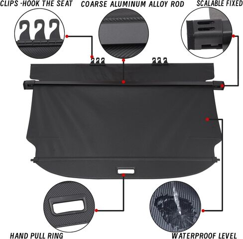 Cargo Cover Fit for Chevy Chevrolet Equinox GMC Terrain 2018 2019 2020 2021 2022 2023 2024 Accessories,Retractable Rear Trunk Cover Luggage Security Shield Shade Cover in Saudi Arabia