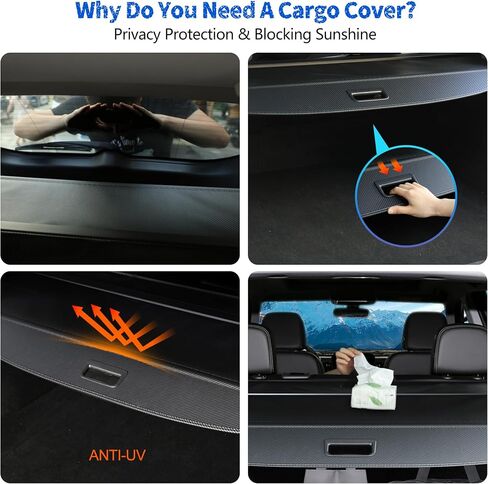 Cargo Cover Fit for Chevy Chevrolet Equinox GMC Terrain 2018 2019 2020 2021 2022 2023 2024 Accessories,Retractable Rear Trunk Cover Luggage Security Shield Shade Cover in Saudi Arabia