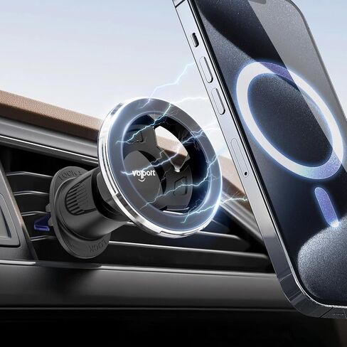 volport for Magsafe Car Mount [فتحة تهوية ولوحة القيادة]: حامل هاتف مغناطيسي للتهوية الدائرية/الأفقية/الرأسية، مغناطيس قوي لهاتف iPhone 15 14 13 12 Pro Max Plus Samsung S24 Ultra in Saudi Arabia