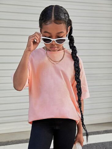 SOLY HUX Girl's Letter Graphic T Shirts Short Sleeve Cute Shirts Oversized Loose Tee Summer Tops in Saudi Arabia