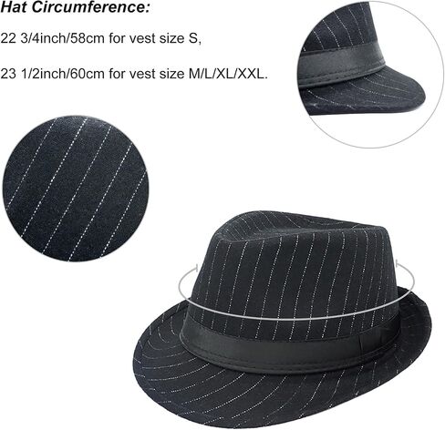 1920s Mens Gatsby Gangster Vest Great Gatsby Gangster Costume for Men Roaring 20s Accessories Set Fedora Hat Spats in Saudi Arabia