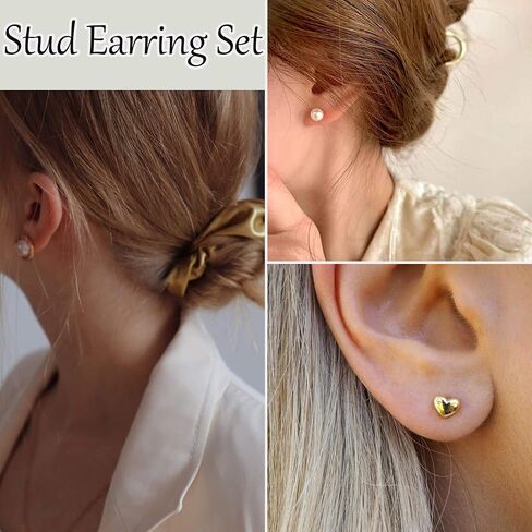 45 Pairs Gold Hoop Earrings Set for Women Multipack, Hypoallergenic Chunky Twisted Earring Pack, Gold Small Big Hoops Earrings for Every Occasion in Saudi Arabia