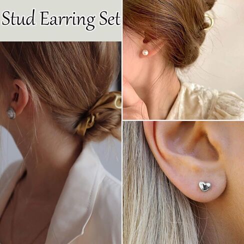 45 Pairs Gold Hoop Earrings Set for Women Multipack, Hypoallergenic Chunky Twisted Earring Pack, Gold Small Big Hoops Earrings for Every Occasion in Saudi Arabia