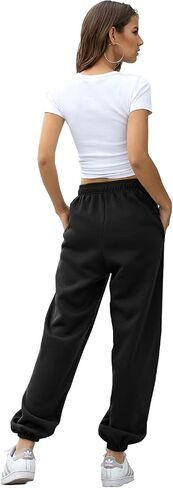Women's High Waisted Sweatpants Athletic Pants Baggy Joggers Lounge Workout Jogging with Pockets in Kuwait