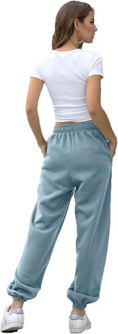 Women's High Waisted Sweatpants Athletic Pants Baggy Joggers Lounge Workout Jogging with Pockets in Kuwait