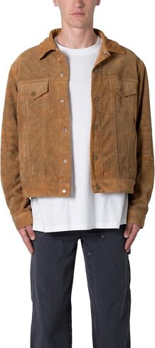 mnml Men's Suede Trucker Jacket in Saudi Arabia