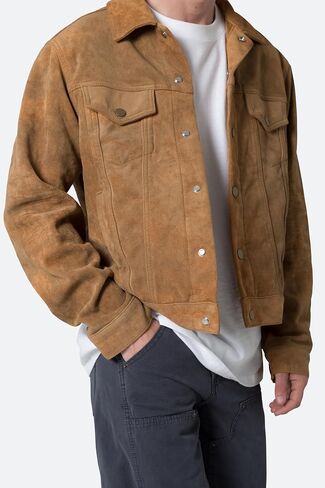 mnml Men's Suede Trucker Jacket in Saudi Arabia