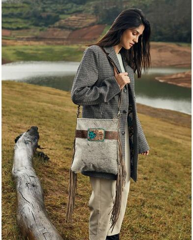 Myra Bag Gray Slate Hand-Tooled Bag S-4336 in Saudi Arabia