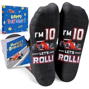 HAPPYPOP 9 Year Old Birthday Gifts Socks Ideas - Nine Year Old Gifts in Birthday Greeting Card, Gifts for Child Boys Girls Age 9 with Birthday Box