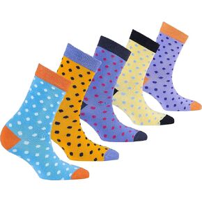 socks n socks-Kids 5-pair Fun Cool Cotton Colorful Dress Crew Socks Gift Box