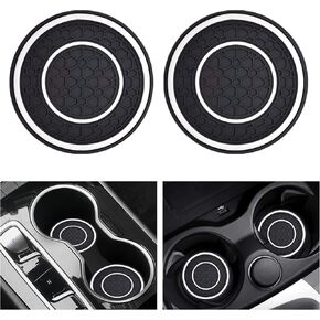 2 PCS Car Cup Holder Coaster,Car Coasters Cup Mats,2.75 Inch Universal Car Cup Coasters,Non-Slip Anti Dust Mats Cup Holder Insert Coaster, Suitable for Most Car Interior (Red)