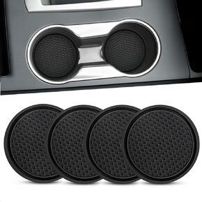 4-Pack Car Cup Coaster, Universal Non-Slip Cup Holders Coasters Auto Cup Pads Car Coasters Interior Accessories Black