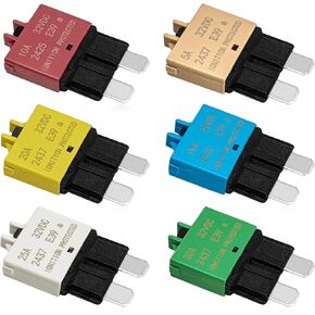 5PCS Manual Reset Low Circuit Breaker Blade Fuse E39-12V 30A Mini Fuse Circuit Breakers for Car Truck RV Automotive Marine Boat Trolling Motor &ATC ATO 32VDC