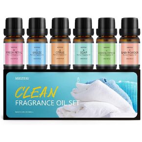 Mens Essential Oils Set - TOP 6 Gentlemen's Fragrance Oil for Diffuser, Candle & Soap Making - Sandalwood, Cologne, Black Cedar, Leather, Sweet Tobacco, Bay Rum Essential Oil Kit for Men (10mL)