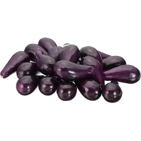 PATIKIL 20 Pcs Artificial Mini Eggplant, Foam Simulation Fake Small Eggplant Lifelike Realistic Faux Fake Fruit Model for Home Kitchen Party Decoration, Photography Props