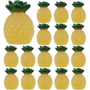 XGNG 32PCS Tiny Pineapple Figurines Mini Resin Pineapples Glow in The Dark Pineapple Fake Pineapple Decoration Cute Artificial Fruit Ornament for DIY Art Crafts Project Garden Aquarium