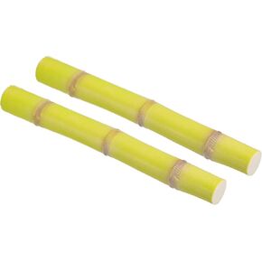PATIKIL 2 Pcs Artificial Sugarcane, Plastic Simulation Fake Green Sugar Cane Lifelike Realistic Faux Fake Fruit Model for Home Kitchen Party Decoration, Photography Props