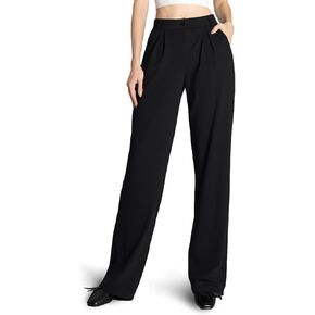 Safort Wide Leg Pants Women Dress Pants 28"/31"/34" Business Casual Trousers Work Office Loose Slacks Belt Loops Pockets