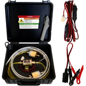 12V Fuel Transfer Pump Kit, with High Elastic Fuel Pipe & 2 Power Cables, Moves Up to 120 Gallons Of Gas or Diesel Per Hour, Great for Vehicles, Boats, Equipment, Gasoline, Diesel
