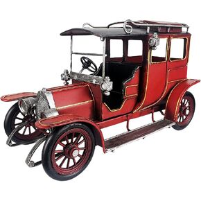 Car Model Vintage Iron Hand-Painted Miniature Automobile Model Classic Car Replica Collectible Figurine Photo Prop for Home Decor