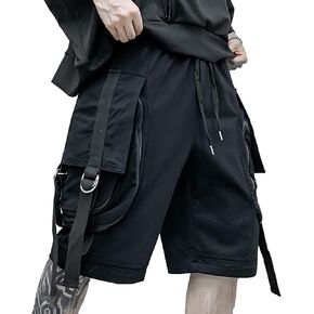 XYXIONGMAO Men's Overalls Sweatpants Techwear Slacks Hip Hop Streetwear Jogger Tactical Cargo Pants Shorts