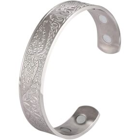 Dreamtimes Tree of Life Bracelet Cuff Viking Celtic Knot Cuff Bangle Bracelet for Women Men Health Care Stainless Steel Tree of Life Bracelet Mens Silver Cuff Bracelet