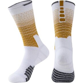 Athletic Sports Socks for Men Women, Moisture Wicking Performance Mid Calf Sock Cushioned Socks