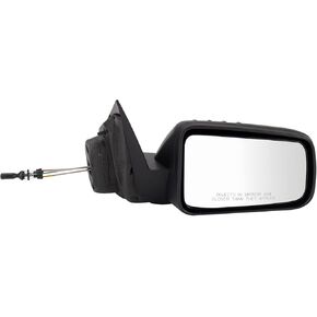 TRQ Right Mirror Manual with Textured Cover Passenger Side Compatible with 2008-2011 Ford Focus FO1321330