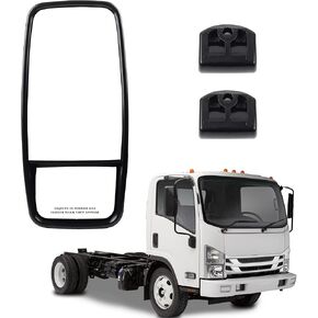 Dasbecan Passenger Side Mirror Compatible with 2008-2023 ISUZU NPR NPR-HD NQR NRR Outside Right Door Mirror Replace# 8980493140