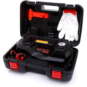 Car Jack Hydraulic Jack – 5 Ton Electric Car Jack Stand Three in One Car Jack Kit for Sedans SUV Car Lift Floor Jack for Tire Change and Road Emergencies with Integrated Tire Pump (Black)