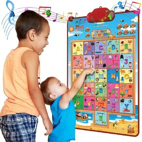 Just Smarty Alphabet Wall Chart for Toddlers 1-3 | ABCs & 123s Kids Learning Toy | Educational Gift for Toddler Ages 1 2 3 4 5 | Speech Therapy Toys for Toddlers 1-3 | Autism Toys for Toddlers 3-4