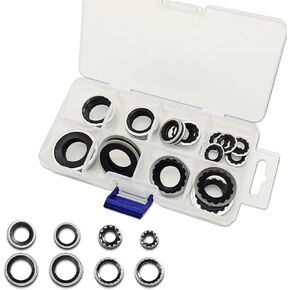 30PCS AC O Ring Kit, AC Seal Kit, A/C System Compressor Gasket Seals Air Conditioning Compressor Port Seal Washer Kit, AC Gasket Seal Kit for Air Conditioning Compressor Cooling Pump (Red)
