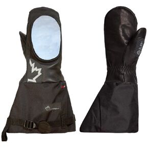 Superior Glove Insulated Leather Extreme Cold Weather Mitts – SNOWD200 – Nylon Black Long Cuffs - Size Large (1 Pair)