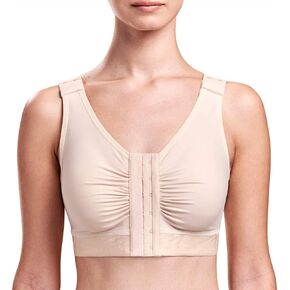 MARENA Women’s Flexfit Shirred Front Bra - Breast Augmentation Bra Post Surgery
