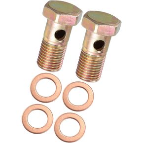 ACROPIX 2 Set Banjo Bolt Brake Fitting Adapter Kit M14x1.5 Brake Line Thread Single Banjo Bolt with 14mm Washers Car Parts