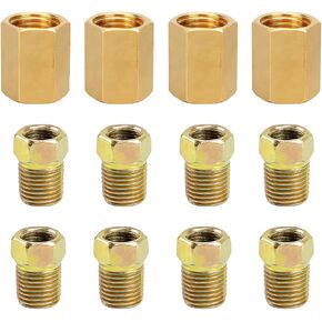 Mandark 12PCS Car Brake Line Fittings Assortment, 3/8 Inch 24 Threads Vehicle Brake Line Unions Nuts Kit for 3/16 Inch Tube, Automotive Accessories, Universal for SUV, Sedan, Truck