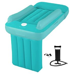 BleuWhisk Inflatable Toddler Travel Bed - Airplane Seat Extender & Cozy Sleep Solution for Kids - Portable Plane Bed with Safety Sides, Pump, Toddler Air Mattress for On-The-Go Comfort!