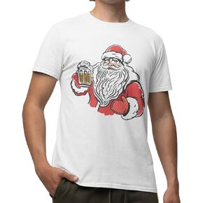 BROOKLYN VERTICAL Funny Christmas Santa Naughty Nice Holiday Short Sleeve Crew Neck T-Shirt | for Men and Women