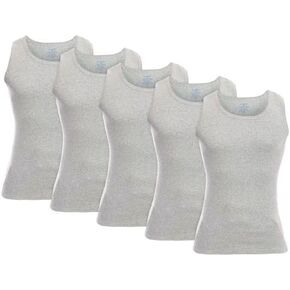 5-Pack Mens Tank Top, Rib Tank, Undershirt, Tag Free | Cotton Rich, Breathable, Ultra Soft (Made in Egypt)