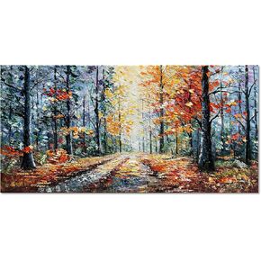 Diathou Art Hand painted Forest Landscape Oil Painting Modern Abstract Art Home Wall Deco art 24x48 inches