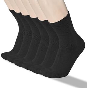 HENNY RUE 6 Pairs of Mid-Crew Socks for Men,HennyRue Moisture Control Comfort mens Mid-Crew socks,Length Mid-men's Socks.